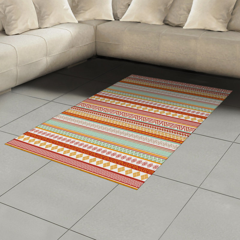 Tapis décoratif Tribal, Rectangle— 4 pi x 5 pi 8 po