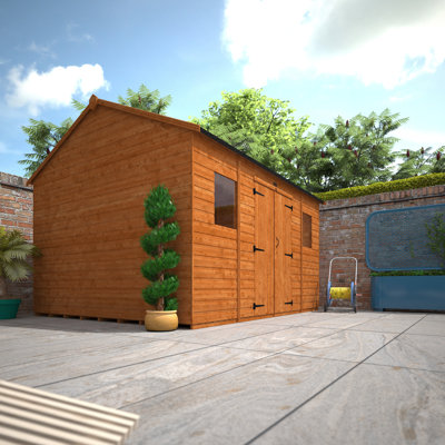 Tiger 12 Ft. W x 10 Ft. D Solid Wood Shiplap Reverse Apex Garden Shed