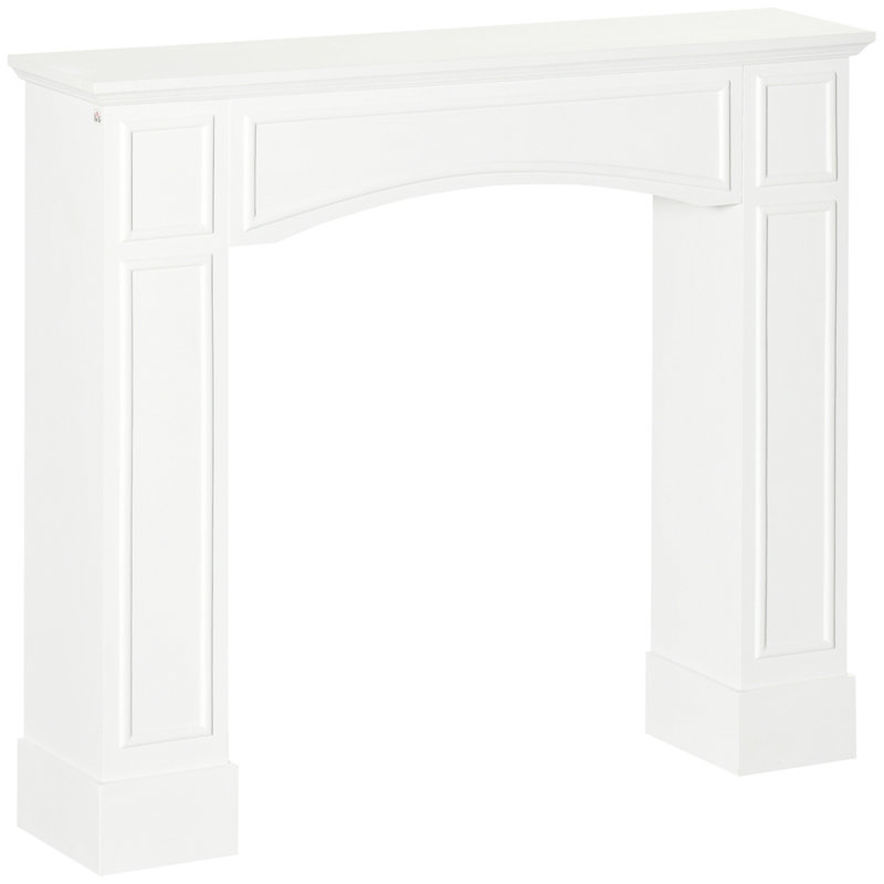 Manteau de cheminée moderne, manteaux de bordure pour foyer avec motif décoratif largeur intérieure 29 po blanc