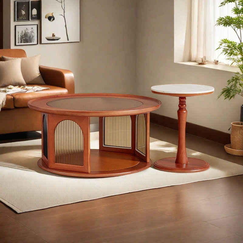 Vintage Coffee Table with Glass Top
