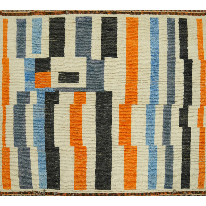 Tapis oriental marocain en laine fait à la main 5 x 6