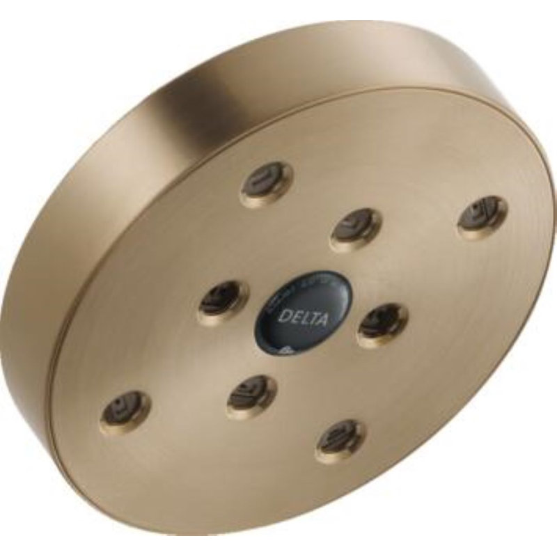 Pomme de douche fixe multifonctionnelle avec technologie H2Okinetic, Rond, Bronze champagne