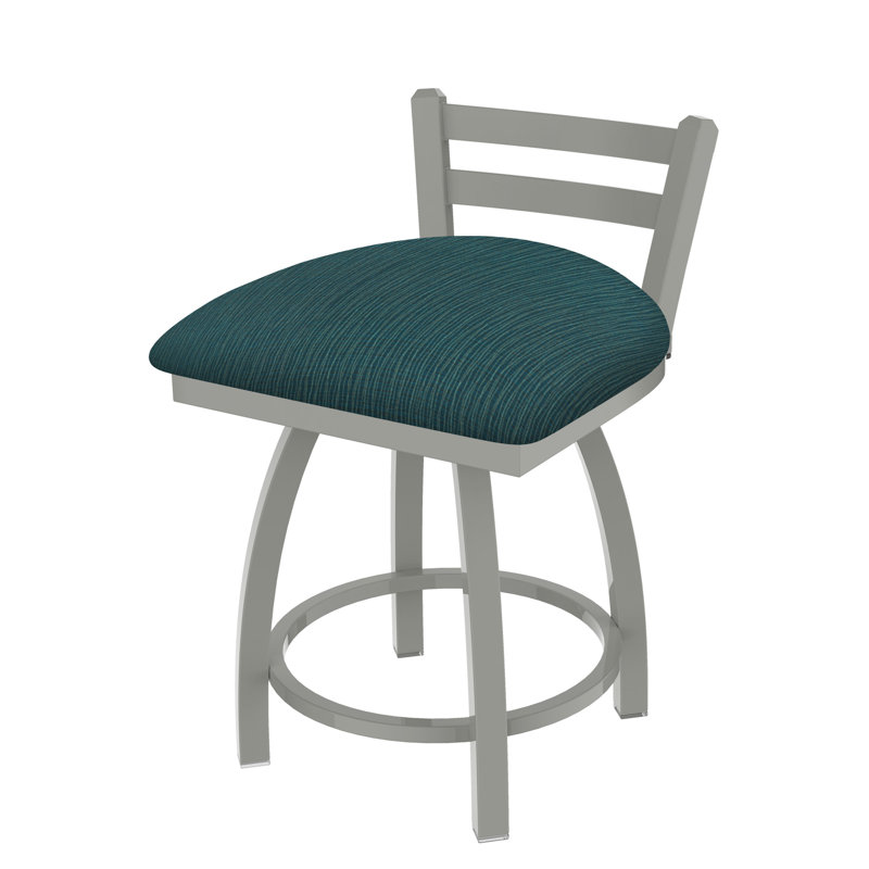 Tabouret de coiffeuse Jackie, Nickel anodisé, Tissu-graphique marée