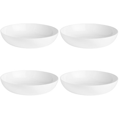 Naveah White Pasta Dinner Bowl Set, Set Of 4