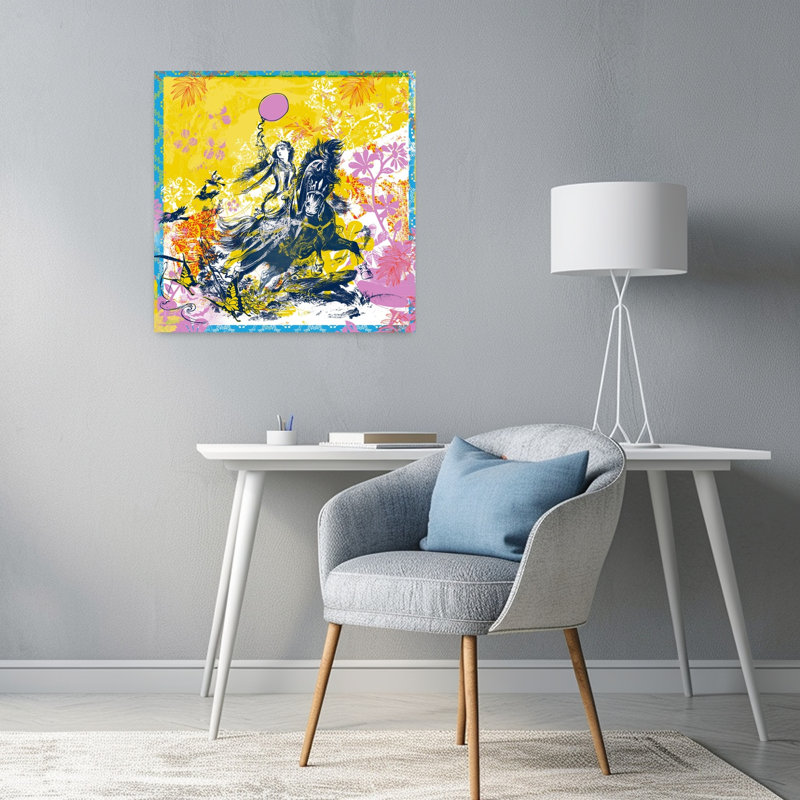 Congin, cheval, art urbain contemporain, H 24 po x l 24 po