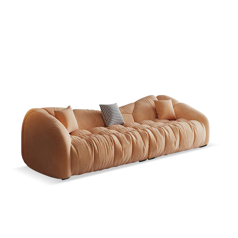Coussin modulaire orange en polyester, 28.35" H x 86.61" W x 41.34" D, Orange
