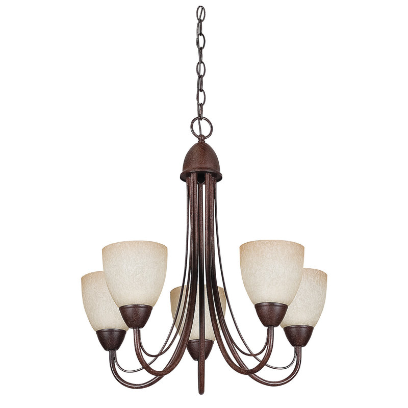 Boutin 5 - Light Dimmable Classic / Traditional Chandelier, Rubbed Bronze