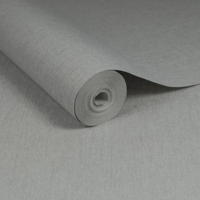 Superfresco Easy Grey Calico Plain Wallpaper