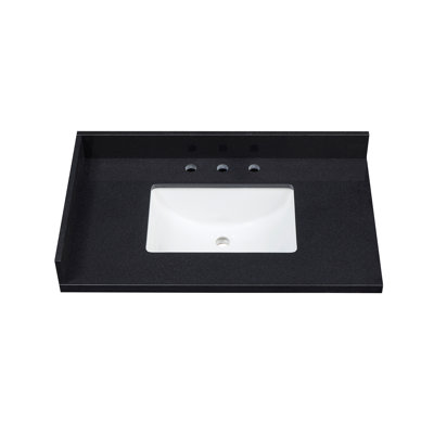 Bravon 31. in Granite Vanity Top in Black Galaxy with White Sink