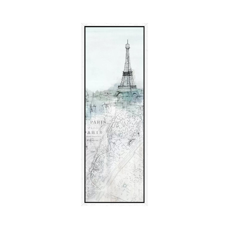 Soir De Paris II by Isabelle Z - Panoramic Print on Canvas, White Framed, 121.92 cm H x 40.64 cm W