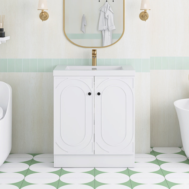 Ensemble de meuble-lavabo autoportant 29,5 po avec plateau en résine 29,5 po, 29.5"