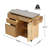Indoor Bamboo Rolling Kitchen Island with Stainless Steel Top, 4 Drawers & Towel Rack