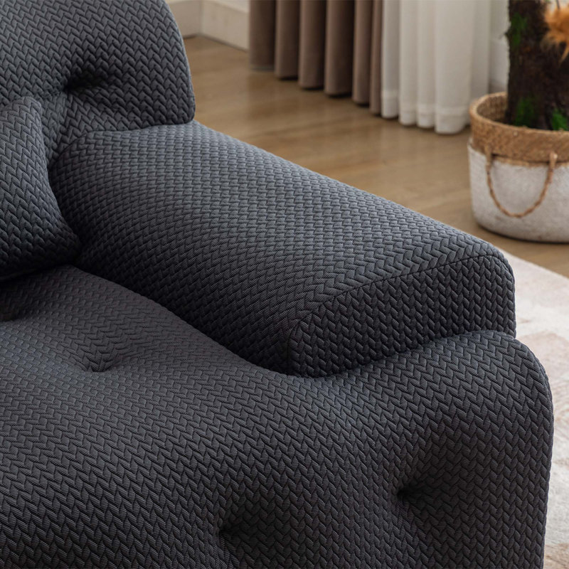 Boneless Sofa for livingroom, Black Fabric