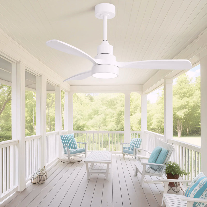 Ventilateur de plafond en bois massif 48 pouces avec moteur à courant continu réversible à intensité variable 6 vitesses