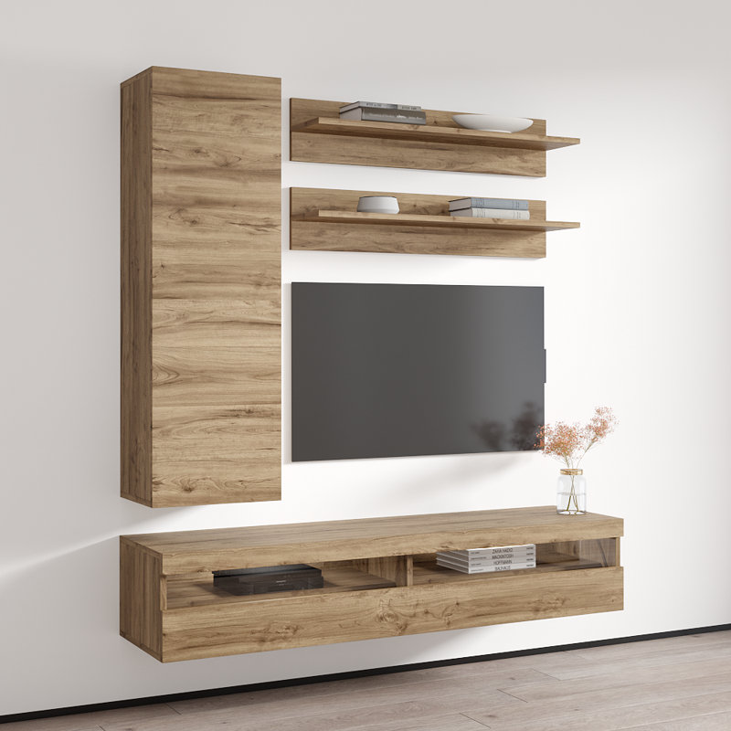 Meuble audio-vidéo en chêne flottant Fly 35 "H 35TV, Chêne
