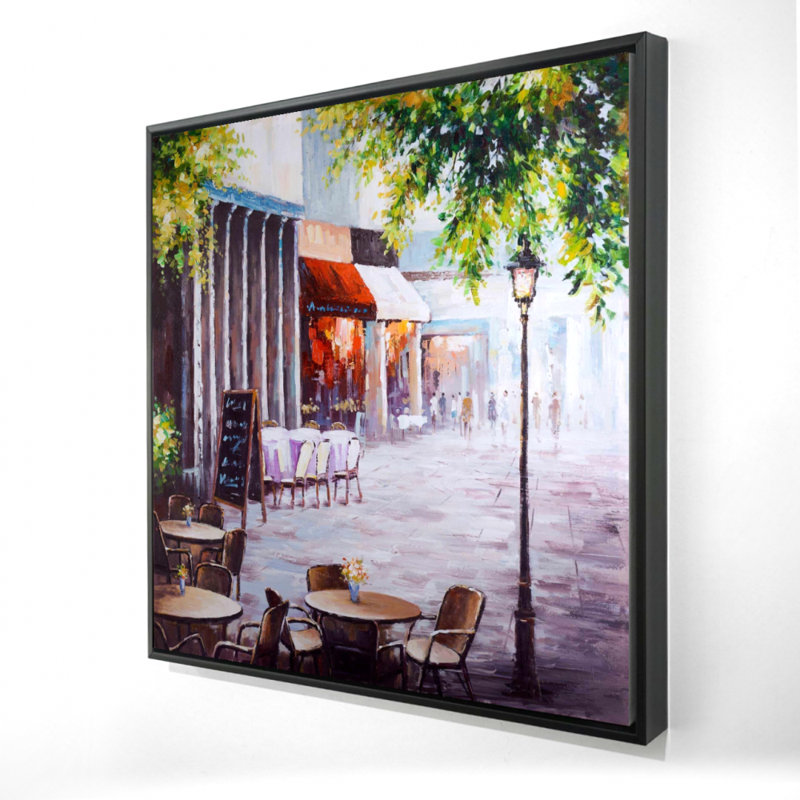 Outdoor Restaurant - Building Green Framed Canvas Decor