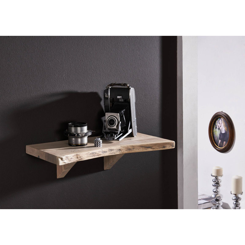 Freeform Acacia Solid Wood Accent Shelf, 33cm H x 62cm W x 19cm D
