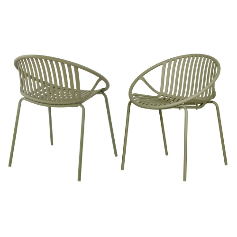 Ensemble de 2 chaises de patio empilables, Vert