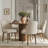 Linen Upholstered Dining Chairs with Solid Wood Legs-1674250147