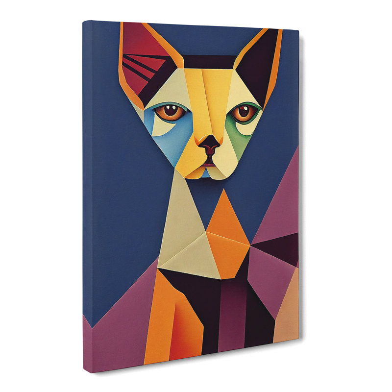 Sphynx Cat Cubism - Wrapped Canvas, 60cm H x 40cm W x 3cm D