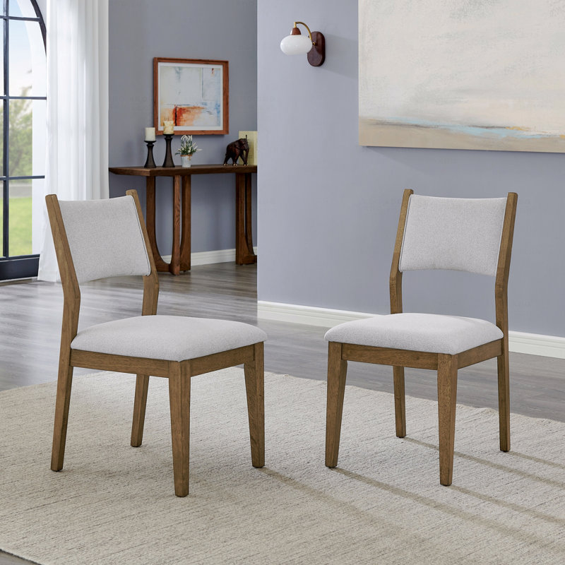 Ensemble de 2 chaises d'appoint en chêne noyer