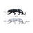 Geometric Panther Sculpture – Black Resin