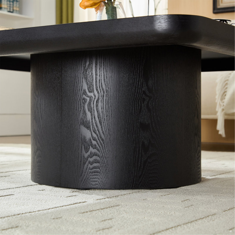Table basse carrée, design moderne pour le salon, sans assemblage, Black