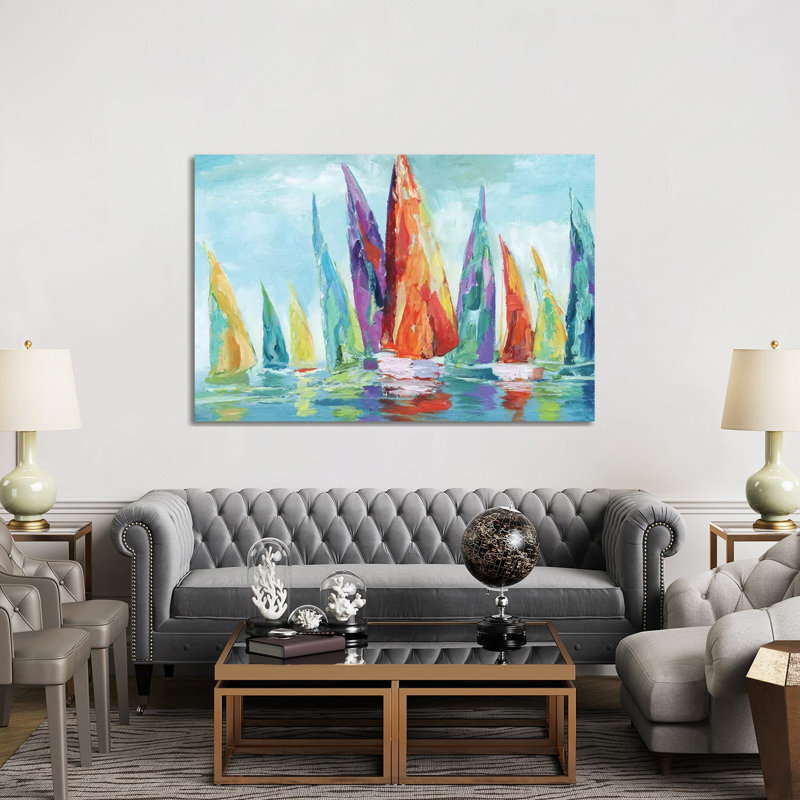 Fine Day Sailing I by Nan - Painting, No Matte, 40" H x 60" W x 1.5" D, Wrapped Canvas