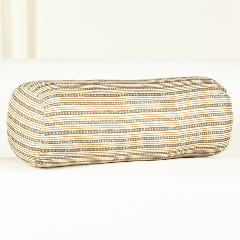 Coussin en polyester Weatherford, Polyester, Herbe rayée, Traversin H 8 po x l 21 po