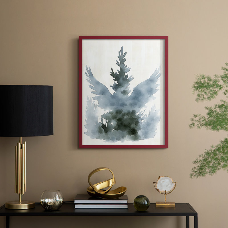 «Christmas Holiday Art CMVI», reproduction encadrée - bois massif, H 30 po x l 24 po, Rouge