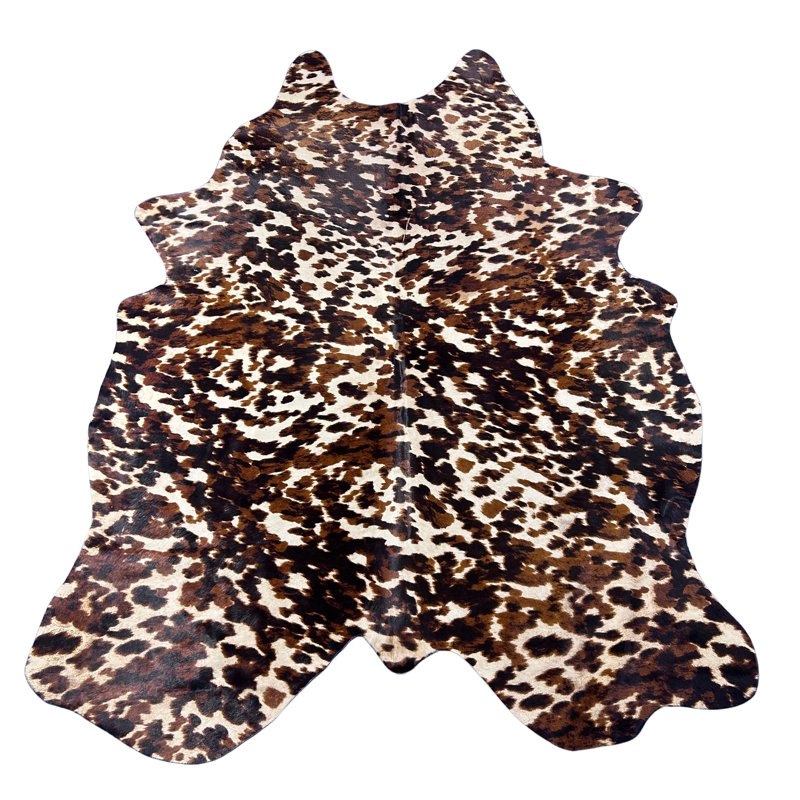 Tricolor Printed Cowhide Rug