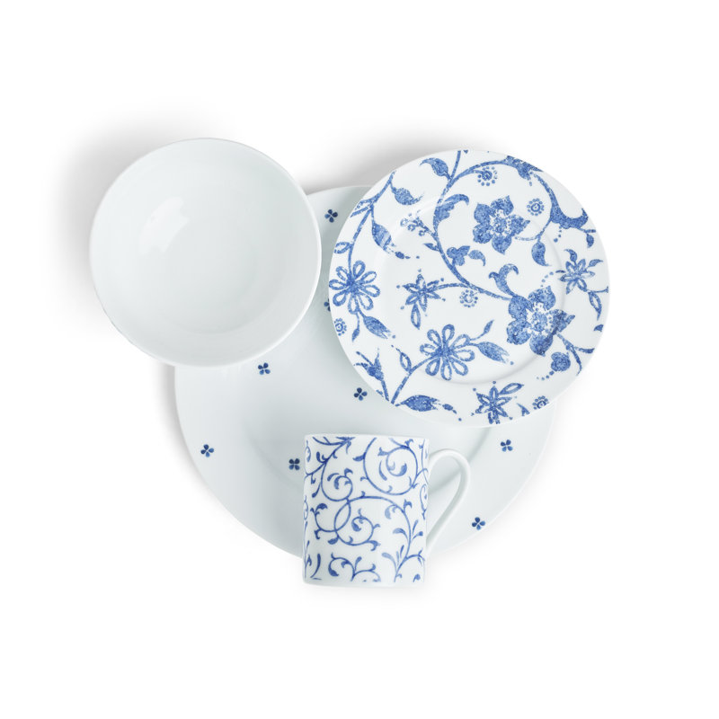 Spode Home Blue Indigo 16 Piece Dinnerware Set, Service for 4
