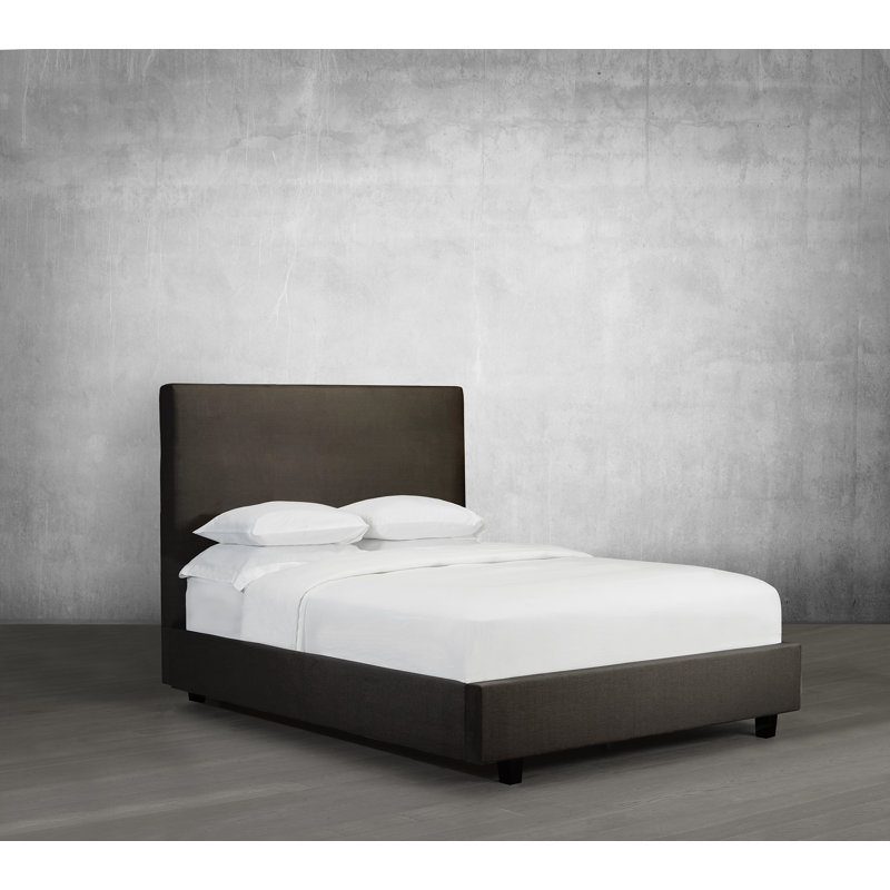 Lit plateforme en tissu d’ameublement, Grand, Espresso