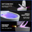 Toilette intelligente à capteur laser avec siège chauffant, chasse d'eau automatique, lavage à bulles, bouclier en mousse, télécommande et affichage à DEL