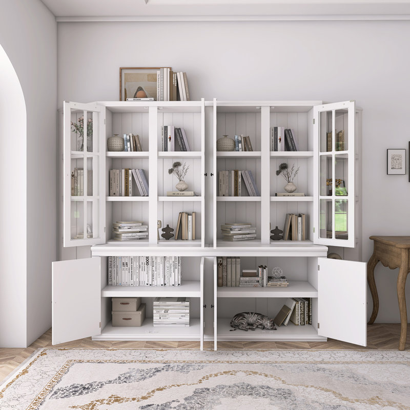 2-PIECES FREESTANDING BOOKCASES WITH TWO TRIANGLE SIDED