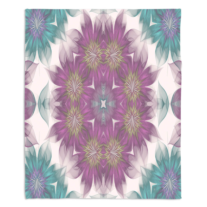 Jeté de fleurs kaléidoscope, L 68 po x L 80 po