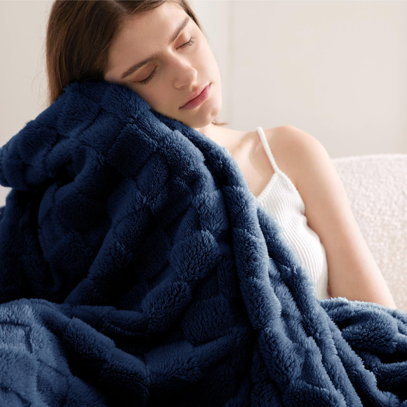 Couverture en polaire pour canapé-lit 269 g / m² - Couvertures douces pour femmes GentleSoft ™ ️, Bleu Pageant, Lit simple