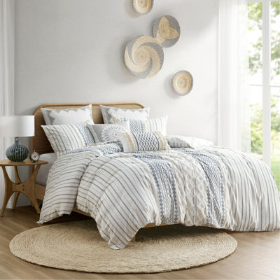Ensemble de housse de couette en coton avec chenille