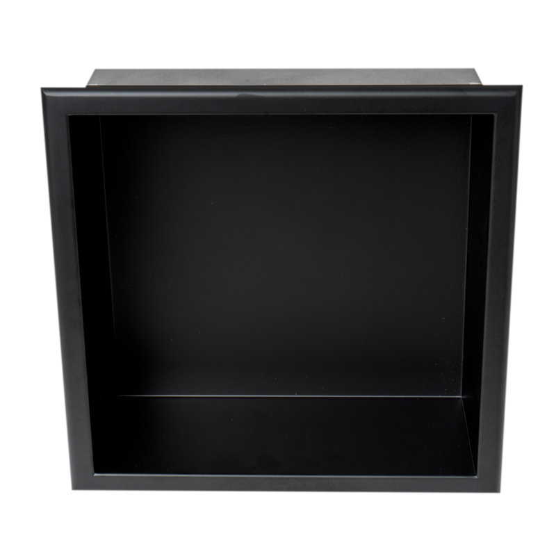 Tablette de douche adhésive en acier inoxydable, H 12 po x l 12 po x P 4 po, Noir