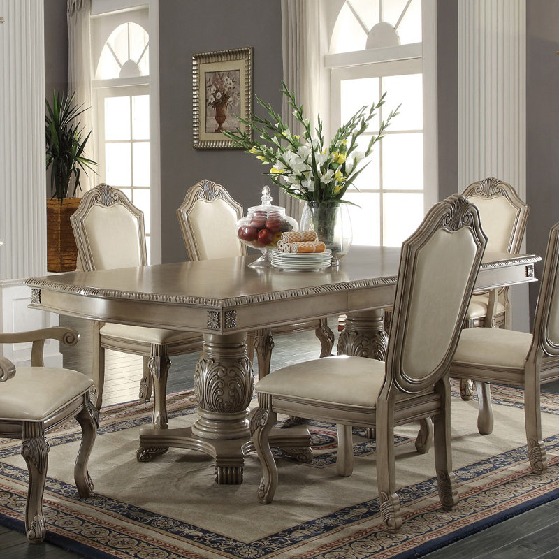 Liam Extendable Dining Table, Antique White