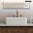 19" White Vitreous China Rectangular Vessel Bathroom Sink