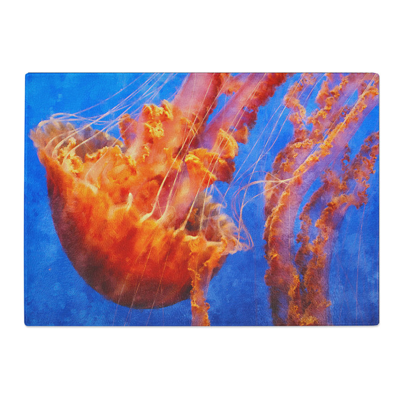 Jellyfish Vol.2 Painting Chopping Board, 0.4cm H x 20cm W x 28.5cm L