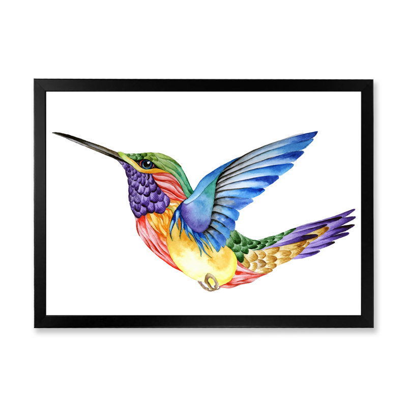 Humming Bird - Cadre photo, impression sur toile, Cadre photo noir, H 8 po x l 12 po x P 1 po
