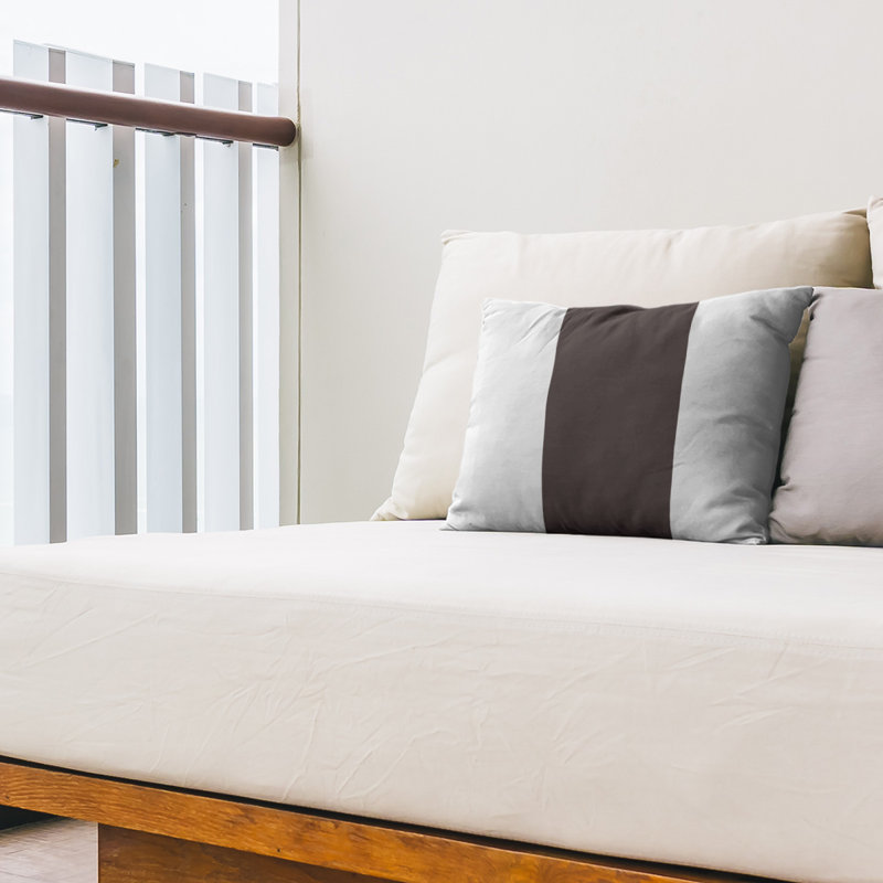 Coussin intérieur/extérieur, Blanc / Brun
