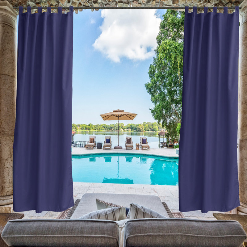 Coated Indoor Curtains Light Blocking UV Resistant W52 Inches(Set Of 2), 52" W x 84" L, Black