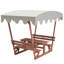 Ensemble de table de pique-nique et de banc d'extérieur en bois massif avec auvent amovible - Convient aux patios, jardins, terrasses, parcs, plages
