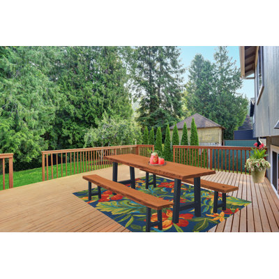 Table Ridgemont 6 pi. Avec 2 bancs