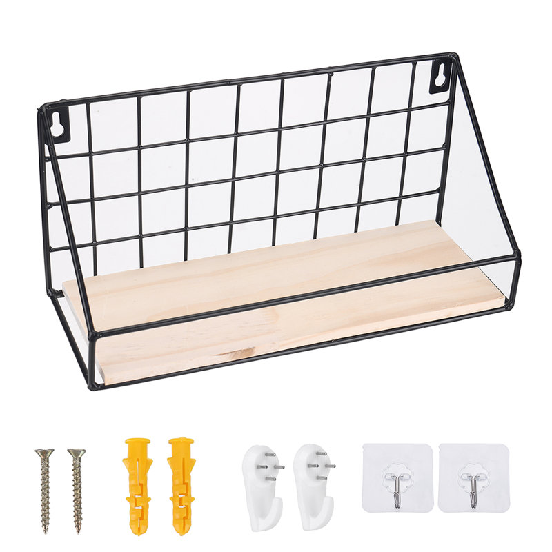 Organiseur de rangement mural Albarado, l 11,41 po x H 5,7 po x P 4,33 po, Noir