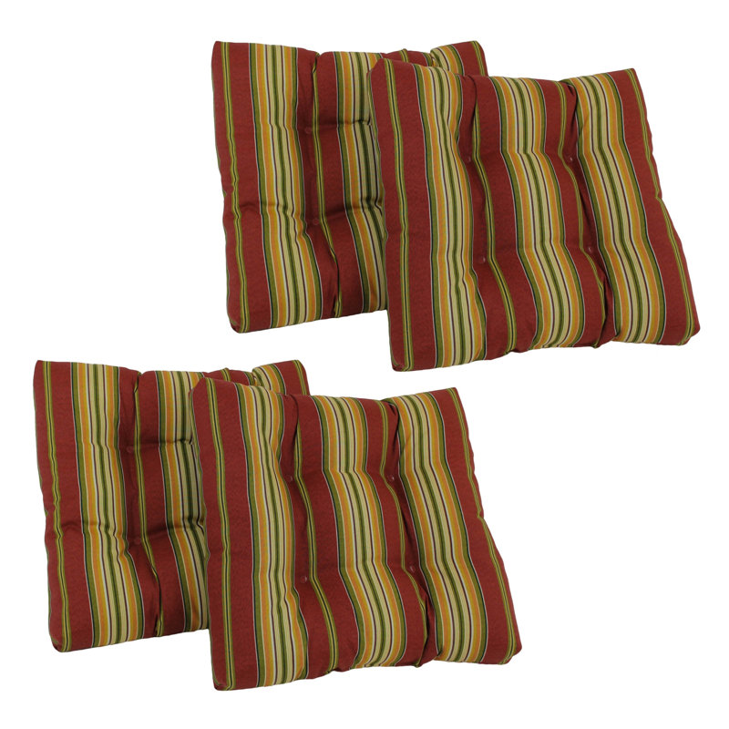 Outdoor 5'' Seat Cushion, Kingsley Stripe Ruby