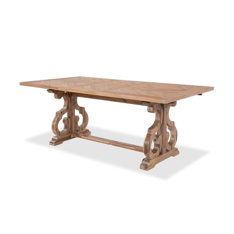 Croley Natural Wood Carved Dining Set